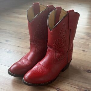 Kids Christmas Red Western Boots -comfy like new🎅🏽